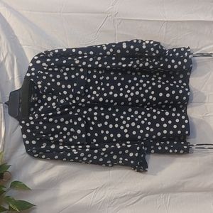 Roz & Ali Blue and White polka dot blouse